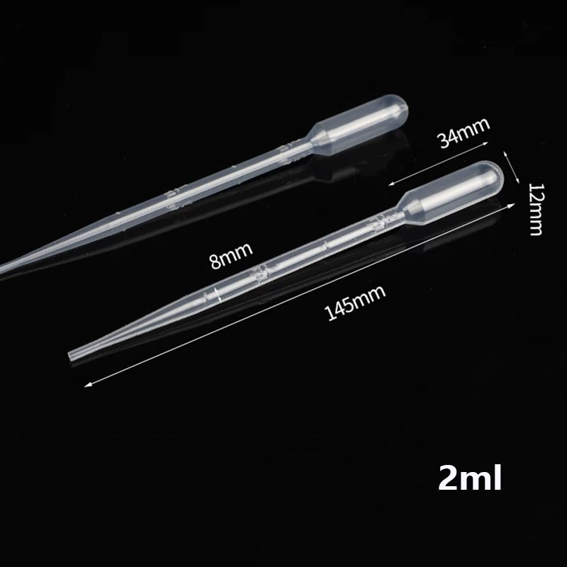 100Pcs 0.2/0.5/1/2/3/5/10ml Disposable Plastic Eye Dropper Lab Transfer Pipettes