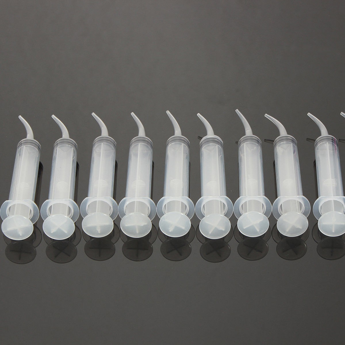 Dental Utility Oral Disposable Irrigation Syringe Long Curved Tips 12ml (12cc)