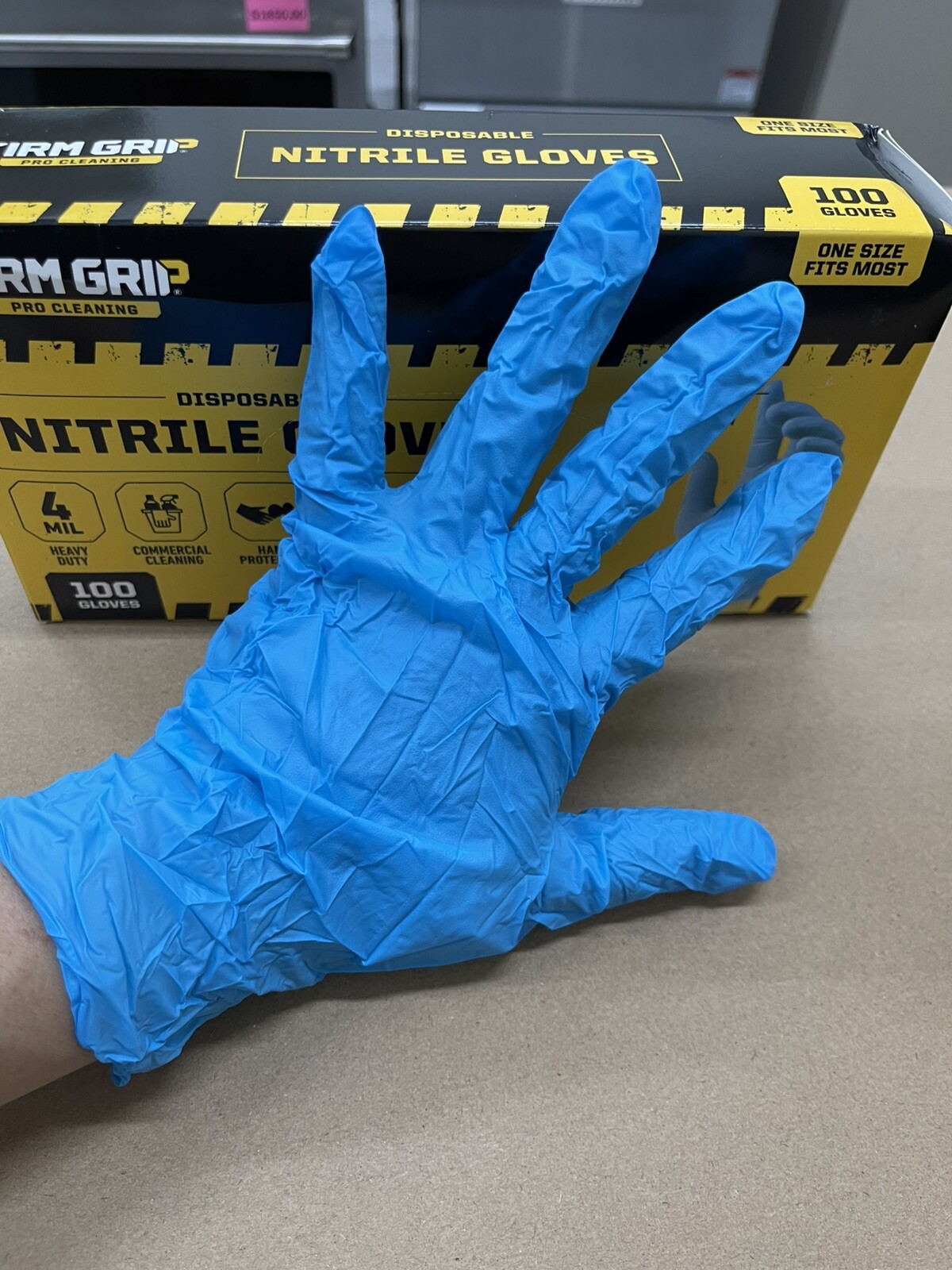 Firm Grip Pro Cleaning Disposable Heavy Duty Nitrile Gloves 100-Count One Size