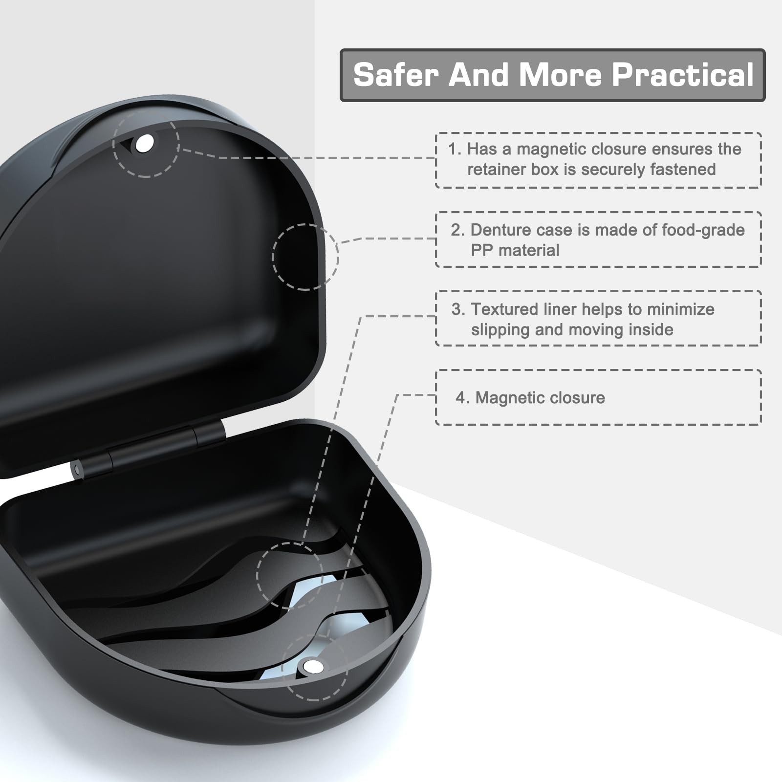 Retainer Case Denture Case: BVN Orthodontic Dental Case, Slim 1pcs, Black