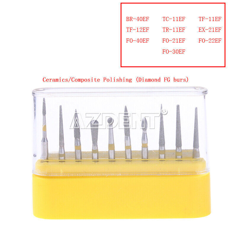Dental Diamond Burs FG Composite/Polishing FG 101-117 For High Speed Handpiece