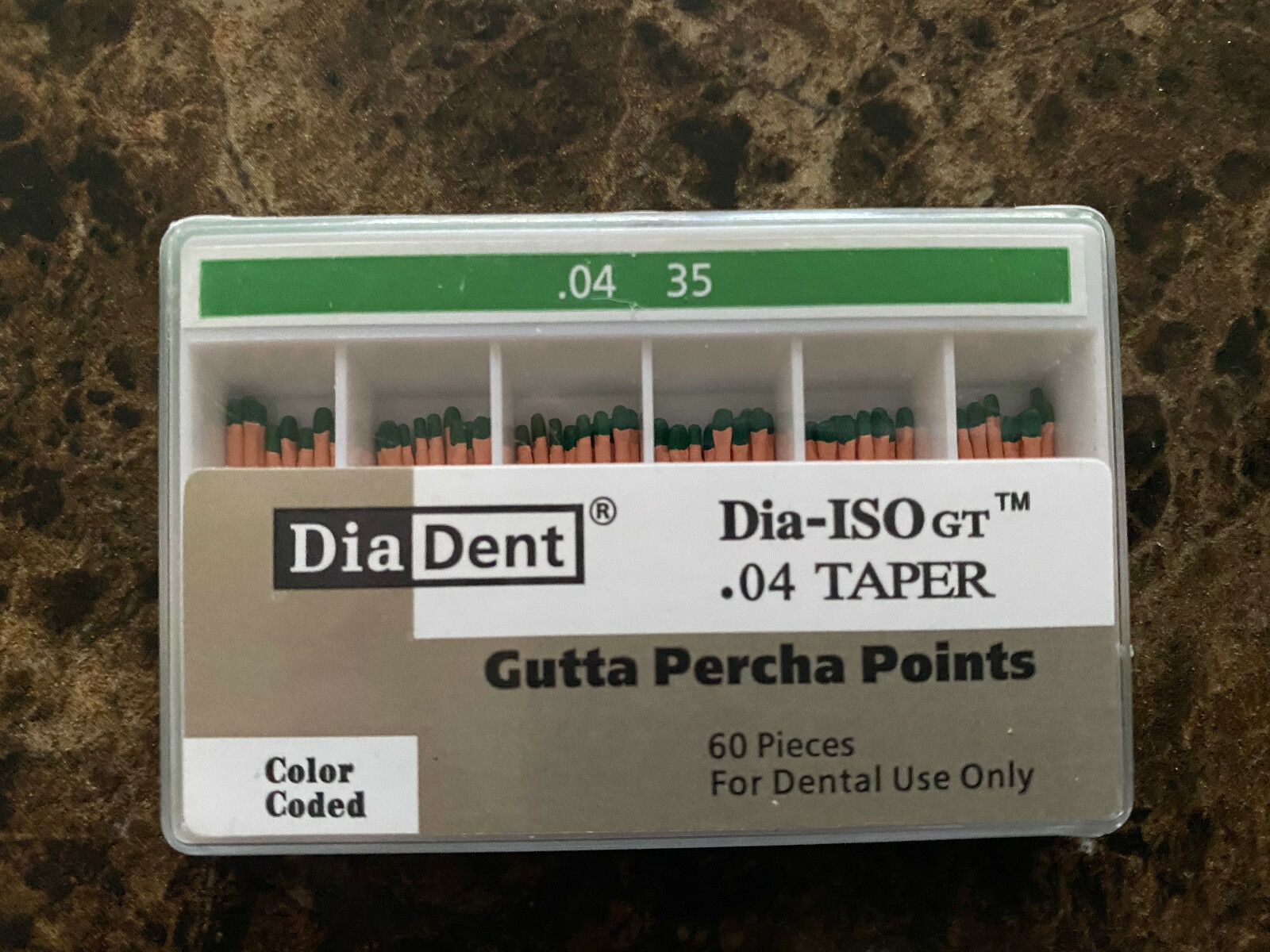 DIADENT Gutta Percha Points Endodontic Product .04 Taper (60 /pk) LONG EXPIRY