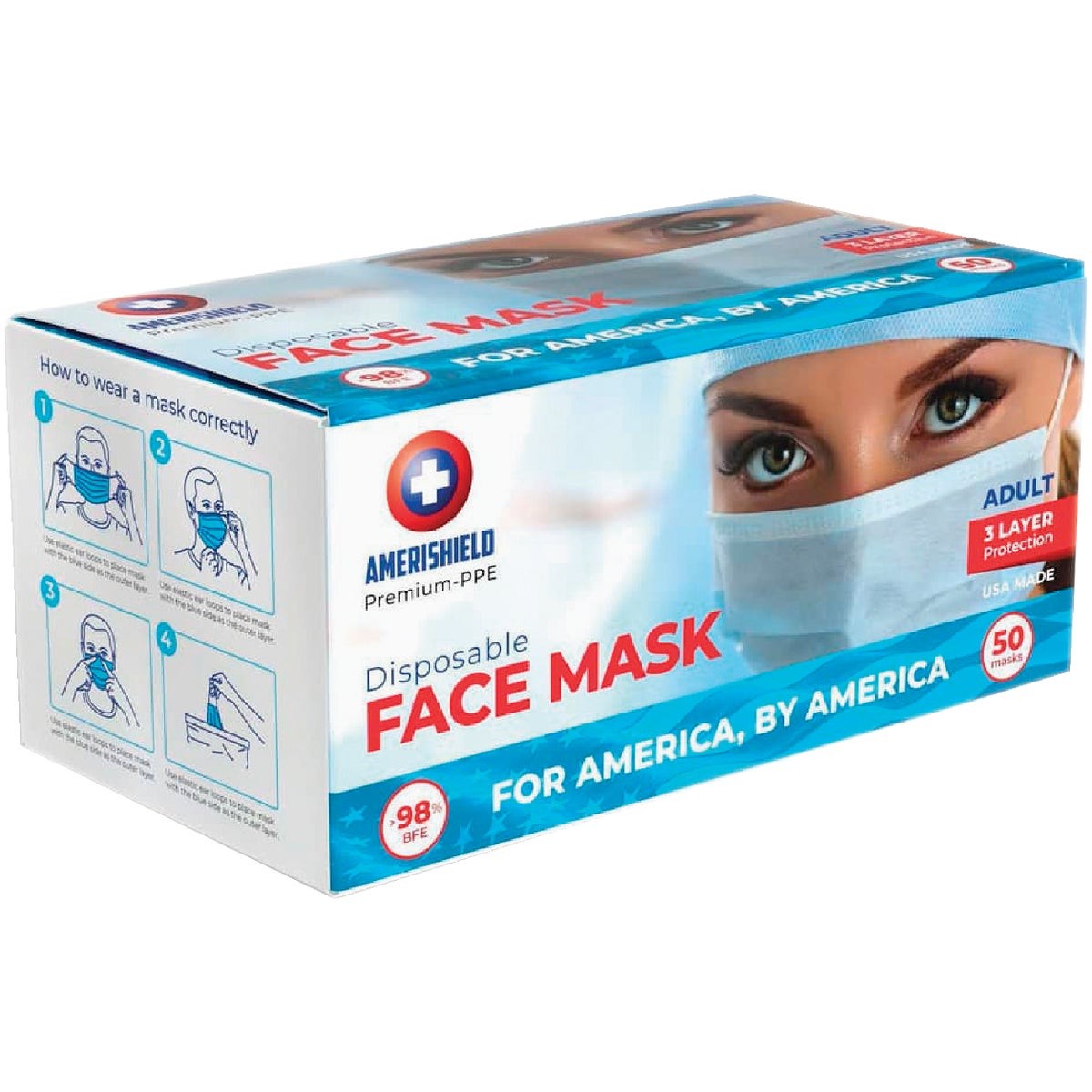 Altor Safety Disposable 3-Ply Surgical Face Mask (50-Pack) 62222 Altor Safety