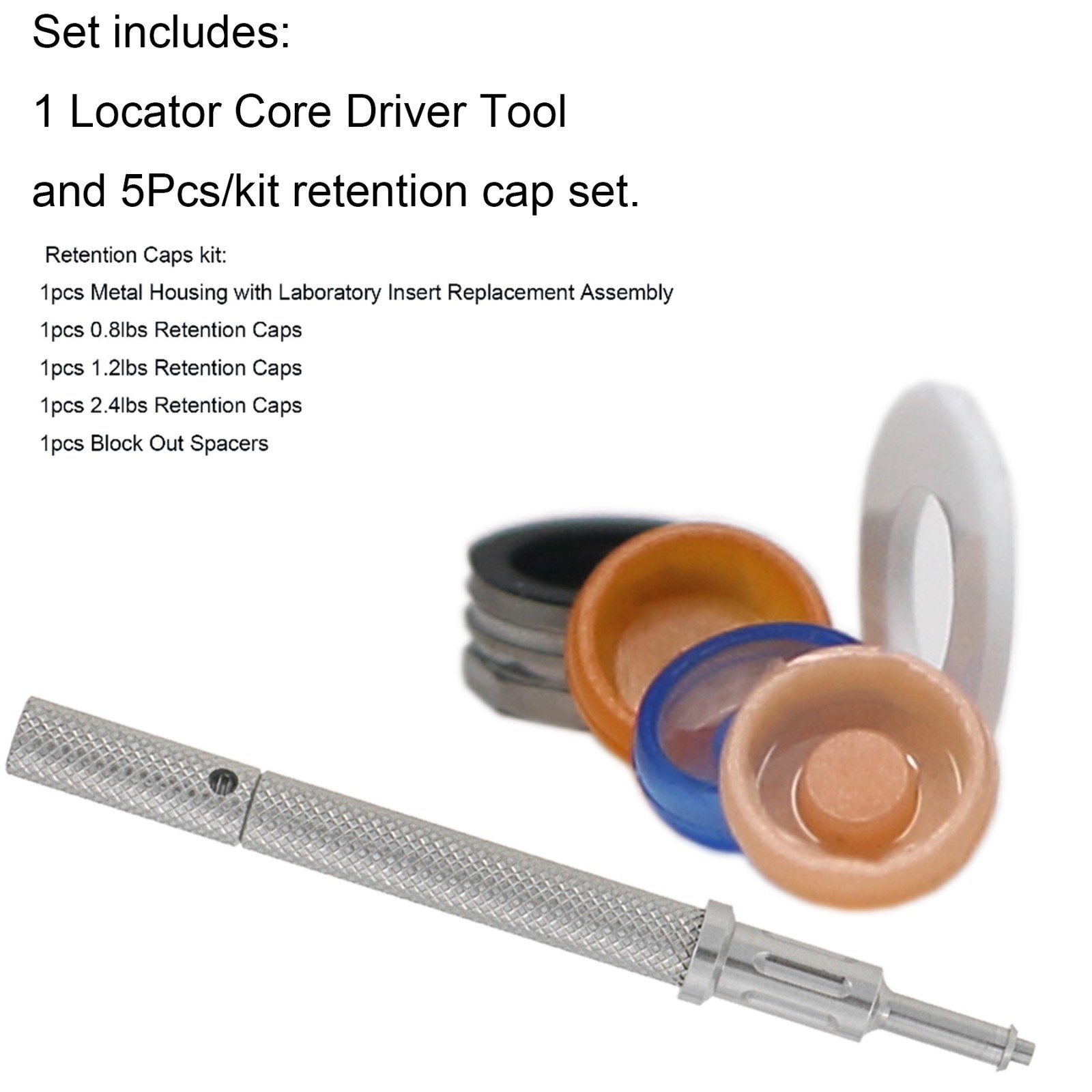 US Dental Retention Cap Set And Male Cap Insertion Extraction Locator core Tool