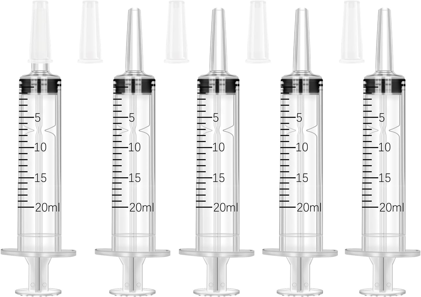 Syringe with Cap No Needle for Scientific Lab, Pet Feeding, Refilling Dispensing