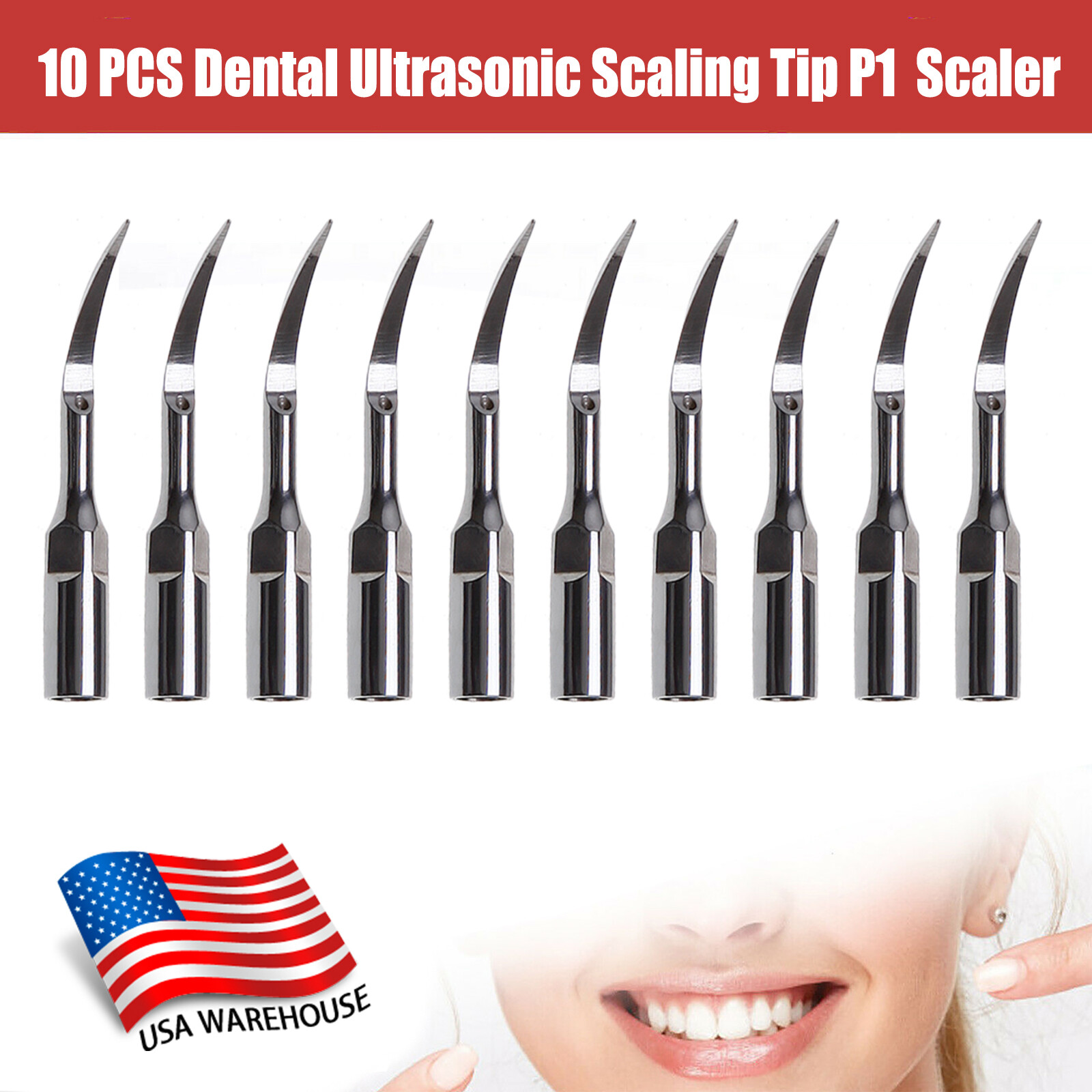 1-10*Dental Ultrasonic Perio Scaling Tips P1 Fit for EMS/woodpecker Handpiece ns