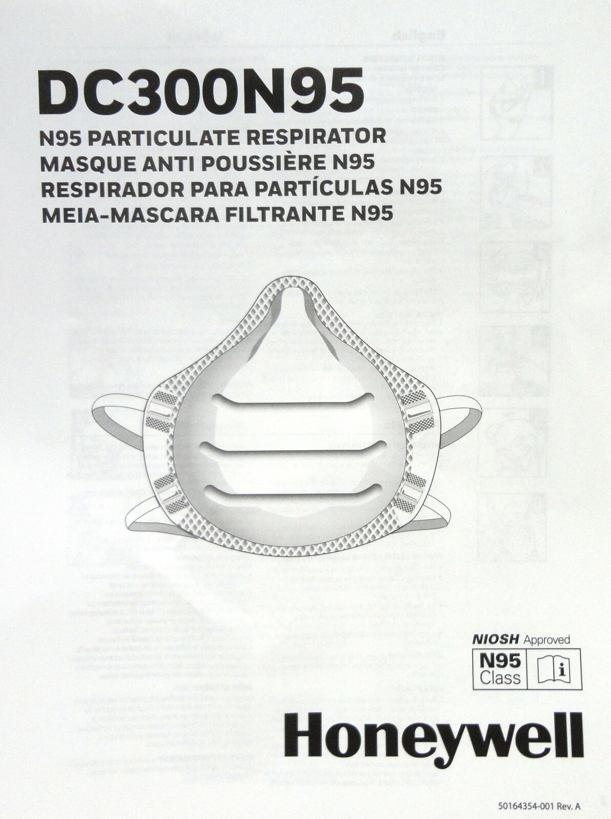 20 Pack Honeywell DC300N95 Respirator Particulate Masks N95 NIOSH Approved