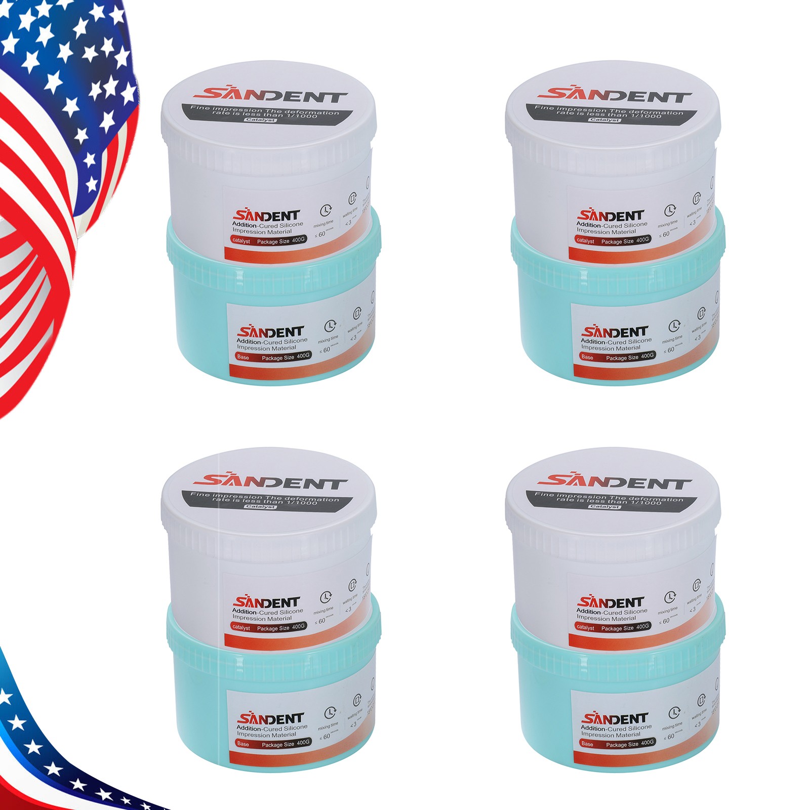 1-10 Sets Dental Putty Fast Set PVS VPS Impression Material 2 x 400 ml PR