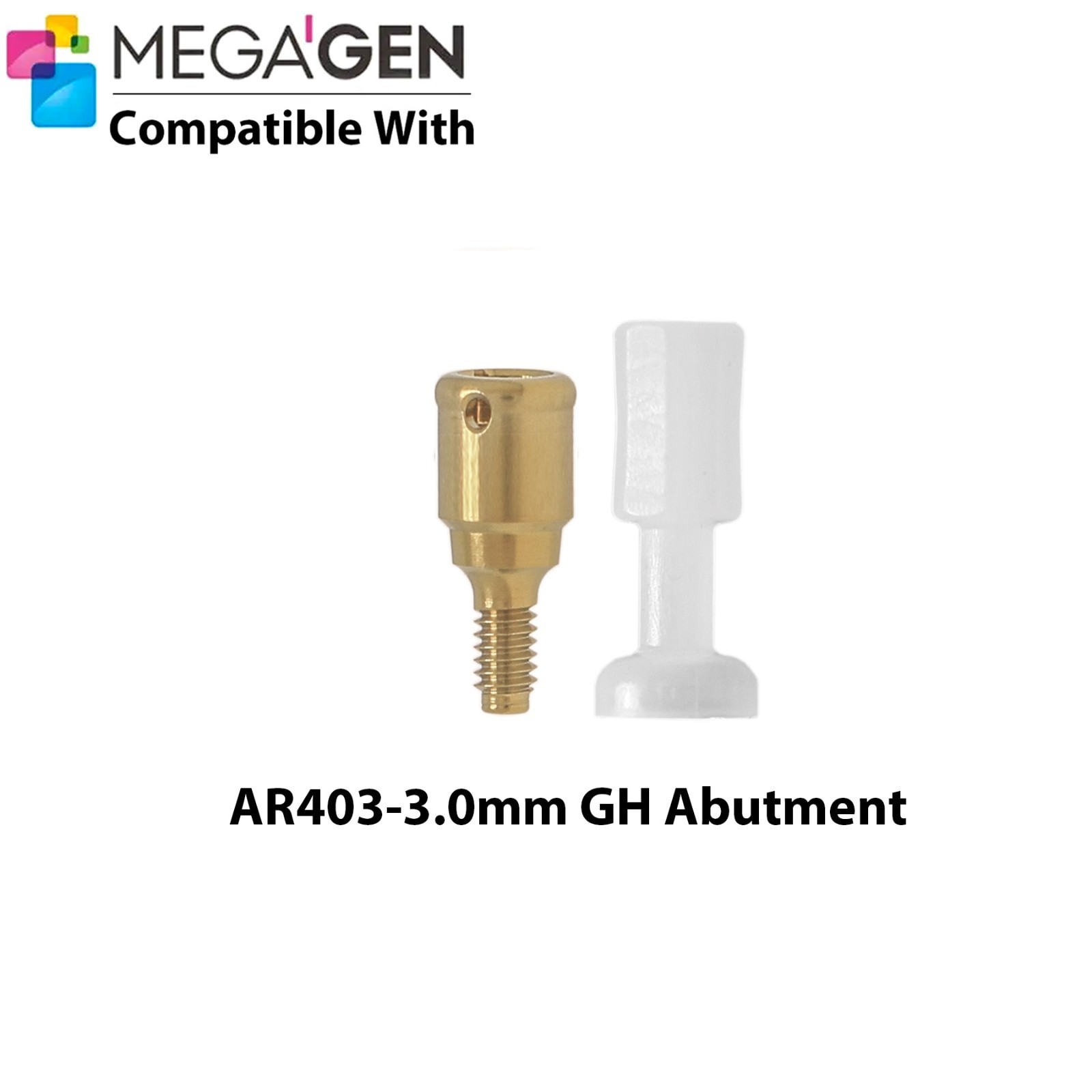 Dental Locator Abutment & Male Cap Compatible MegaGen AnyRidge AR Implant System