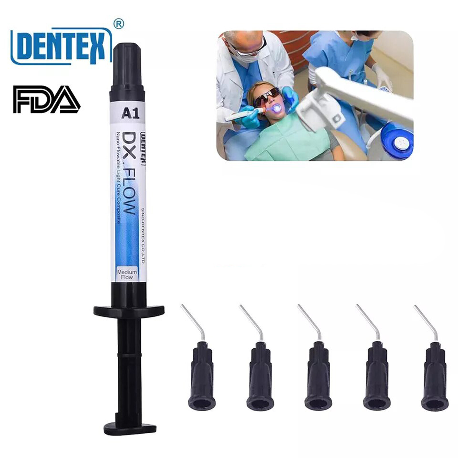 Dental Composite Resin Medium Flowable Light Cure/ Etching Gel /Bonding Adhesive