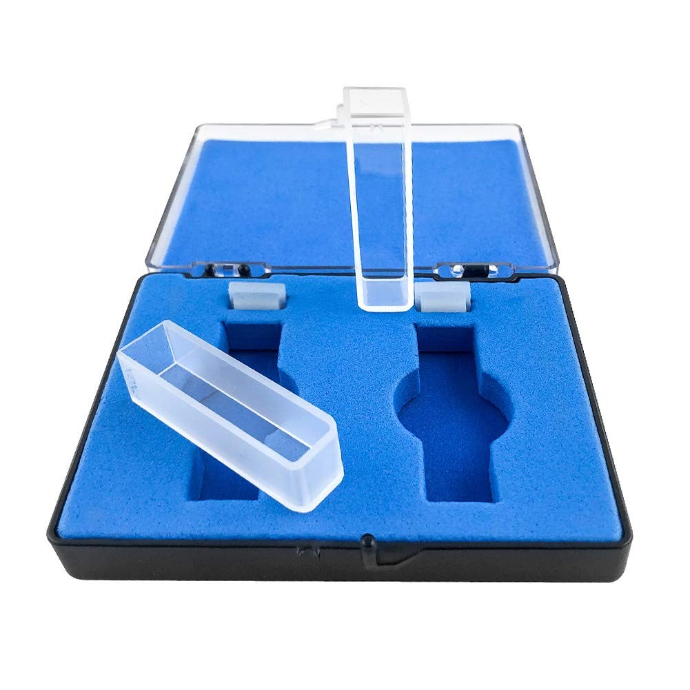 10mm Square UV Quartz Cuvettes 2-Pack, Sealable, 190-2500nm, 2 Clear Sides UVVIS