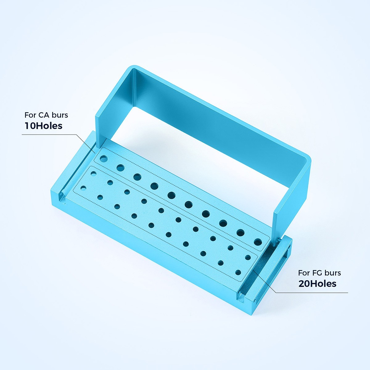 30 Holes Dental Bur Block Holder Disinfection Sterilization Box for RA FG Burs