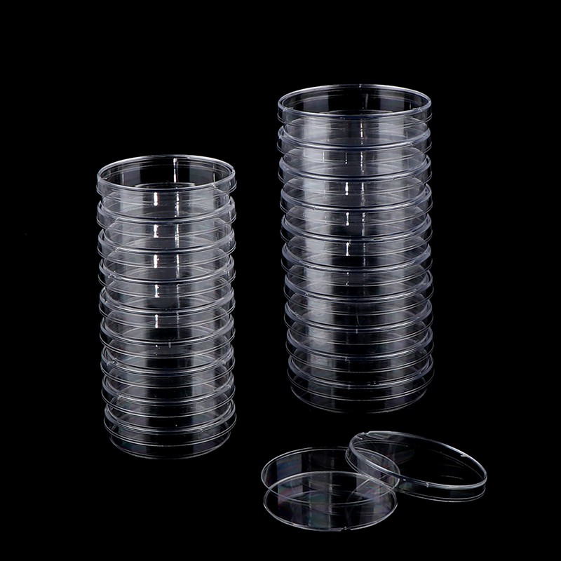 10Pcs/Set Polystyrene Sterile Petri Dishes Bacteria Culture Dish for Laborato-NN