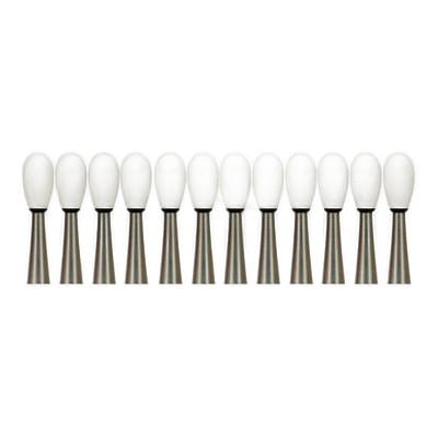 RMH3 Dental FG Aluminum Oxide White Ceramic Grinders, Large Round, 12/Pk