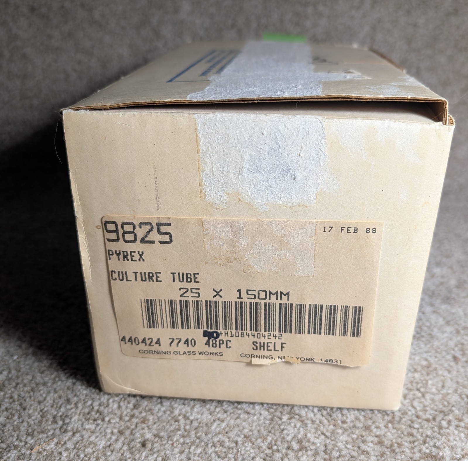PYREX/ KIMAX 9825 25x150mm CULTURE TUBE 40 Pieces, With Lids, see description
