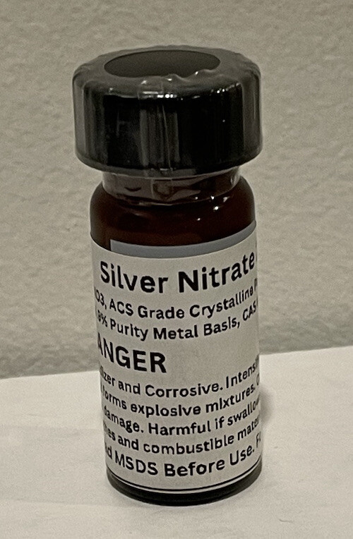 Pure Silver Nitrate Crystal 99.9+% ACS Grade by the Gram Custom Quantity