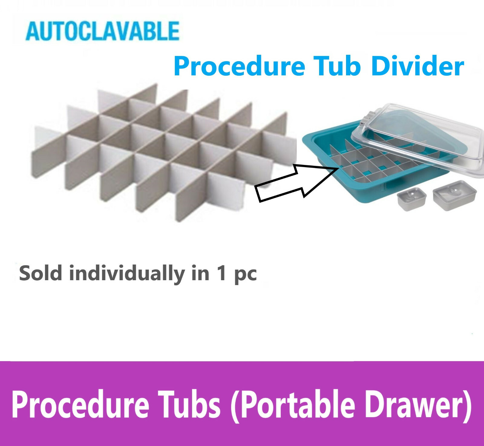 Dental Medical Operation Tub, Tray Accesories, Dental Tub Rack, Autoclavable