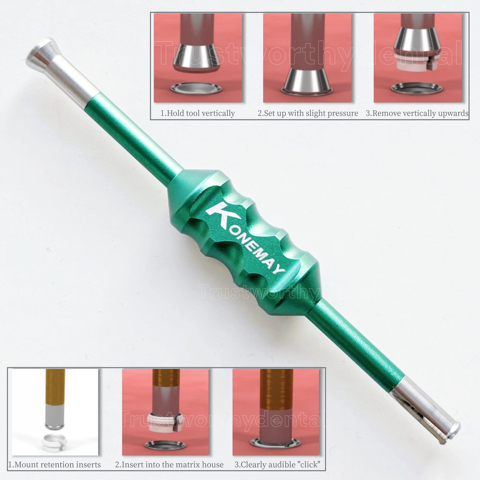 Dental Novaloc Retention Inserts Caps Peek Matrix Locator Housing Mounting Tool