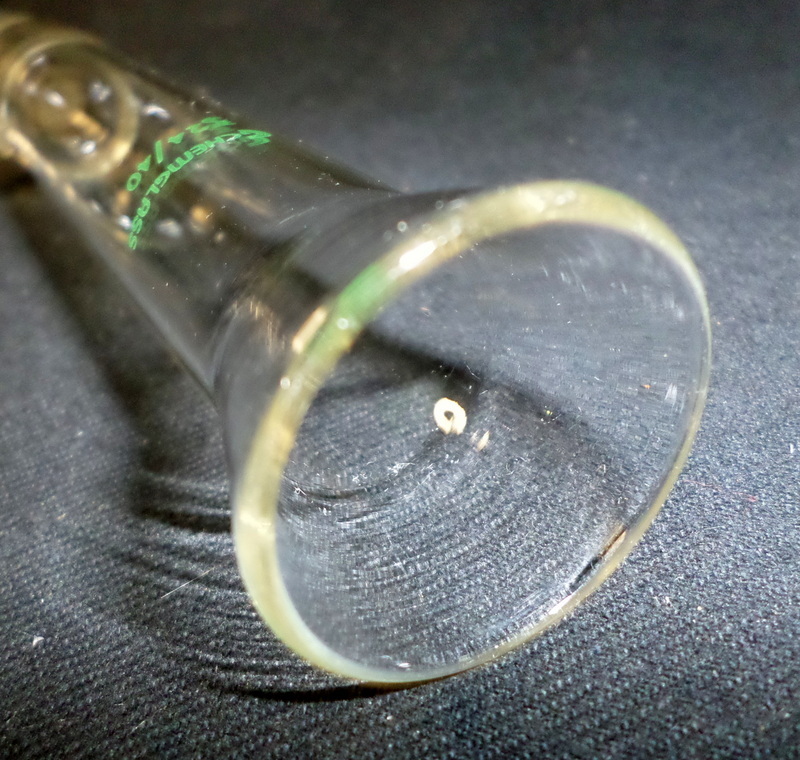 Chemglass 31mm ID Flange 24/40 Vacuum Filtration Adapter #3 Pluro Stopper, Chip