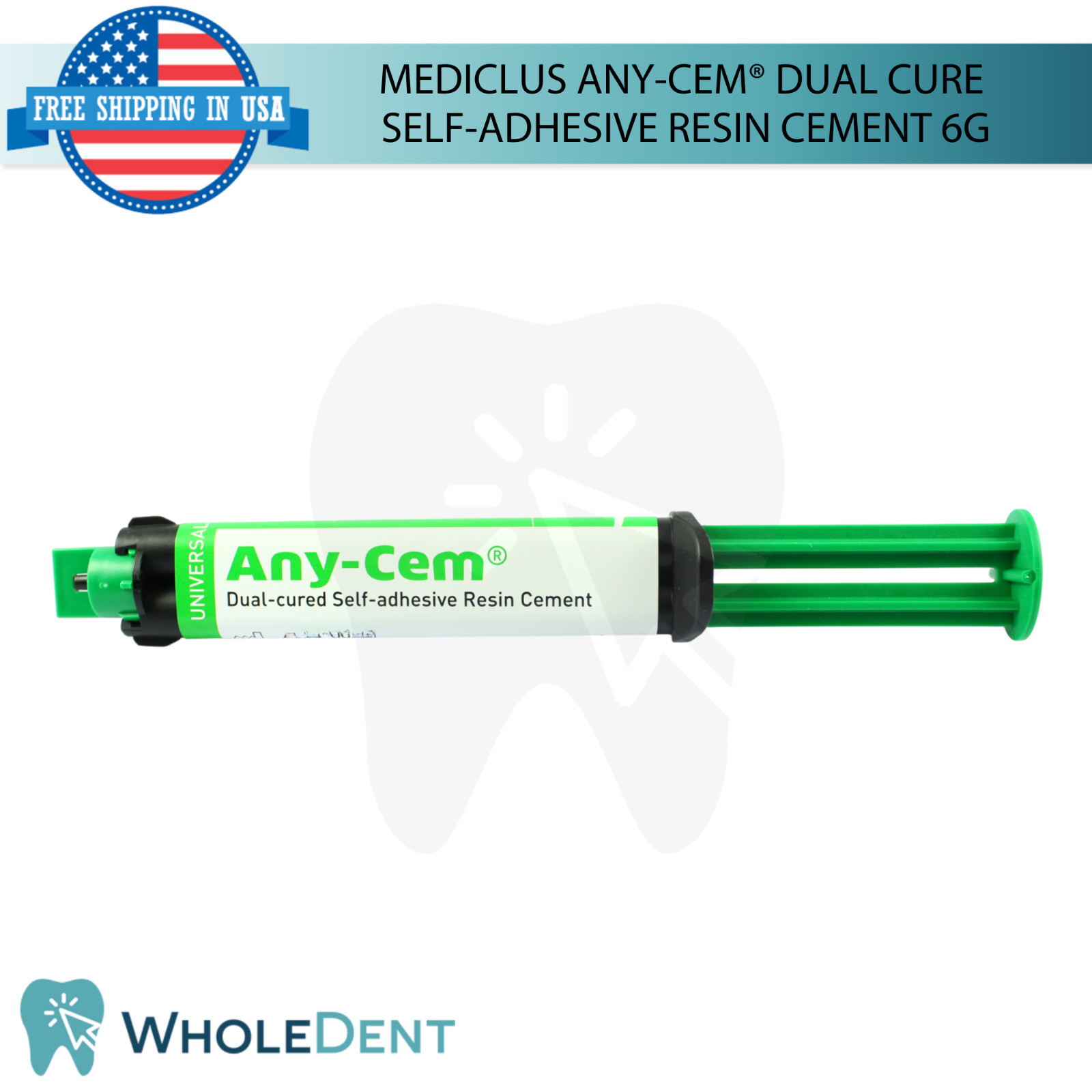 Any-Cem® Self Adhesive Resin Cement Syringe 6g Dual Cure Dental Restoration
