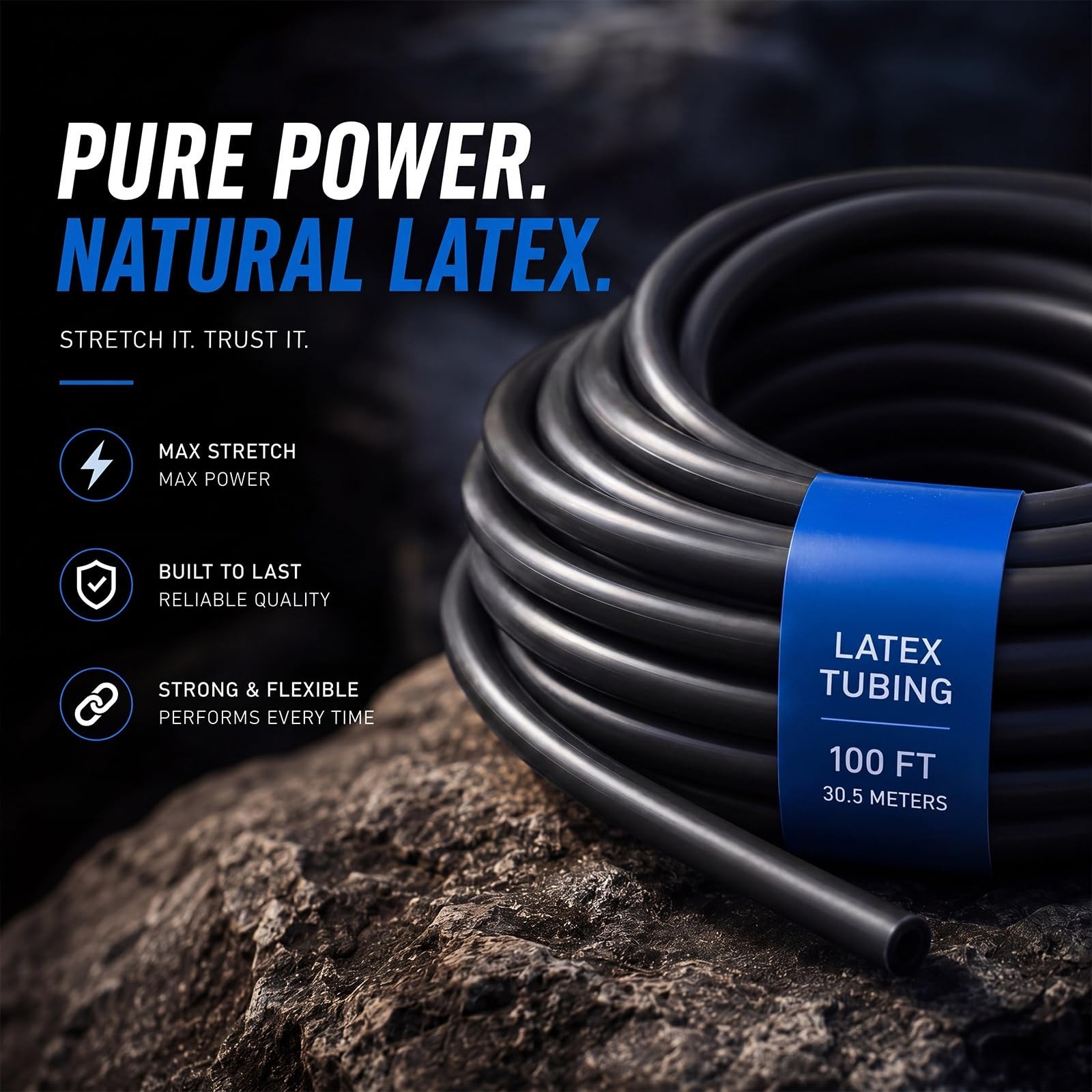 100ft Latex Rubber Tubing 3/8″ OD 1/4″ ID for Slingshots, Medical, Fitness Hose