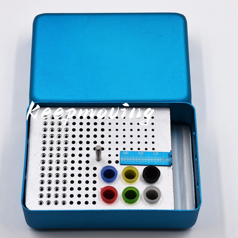 180 Holes Dental Endo Box FG Files Bur Holder Autoclave Organizer Box Ruler