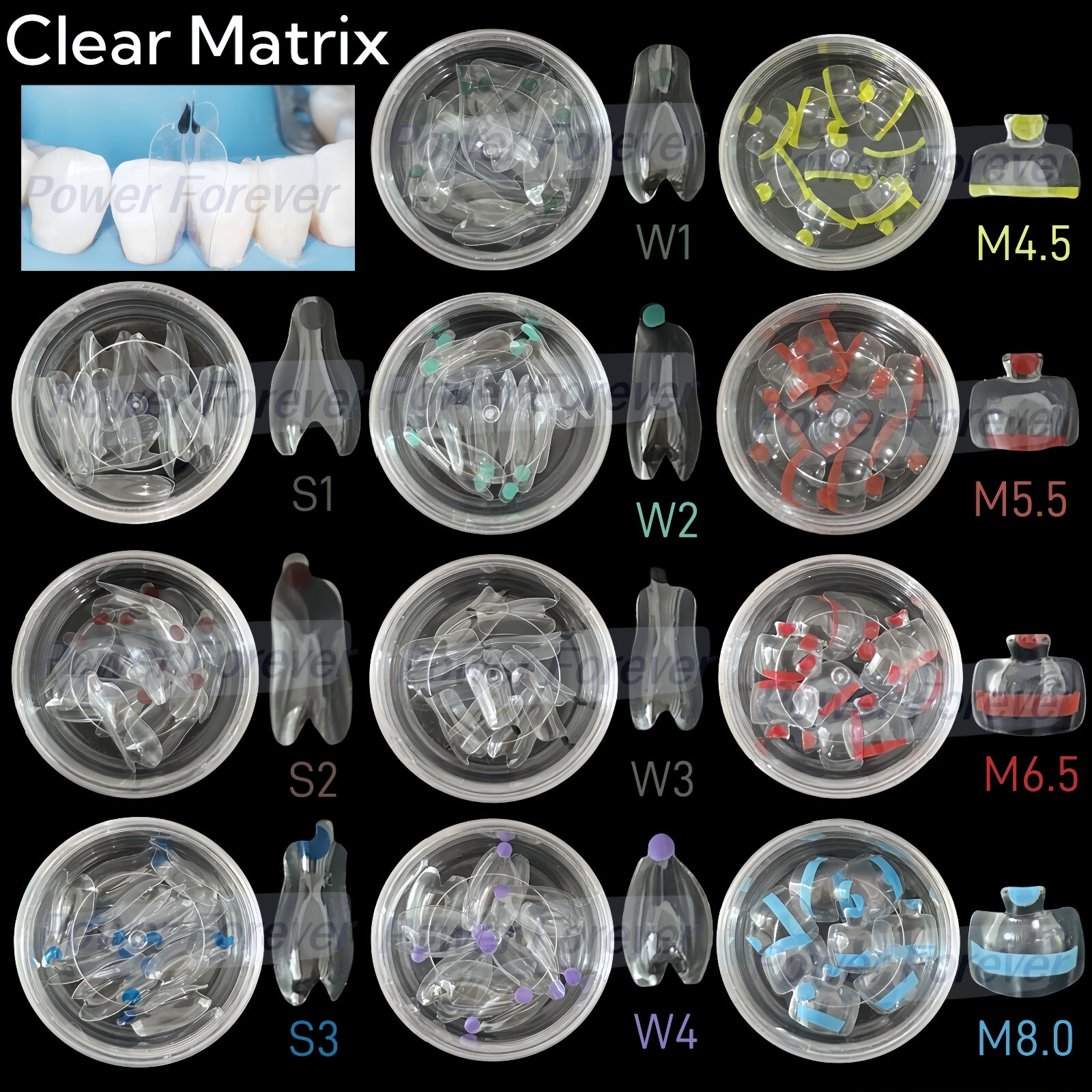 Dental Clear Matrix Anterior Posterior Restorative BT Bow Matrices Fit BioClear