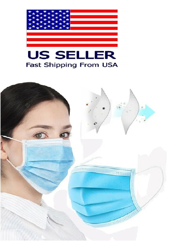2000 pcs 3-Ply Blue Face Mask Earloop Surgical Indstrial AUTHORIZED SELLER-