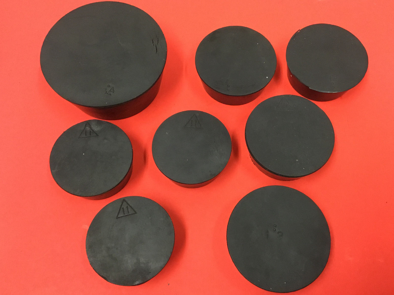 Mixed Lot of (8) – Rubber Stoppers – Size 11 (3) – 12 (3) – 13 (1) & 14 (1)