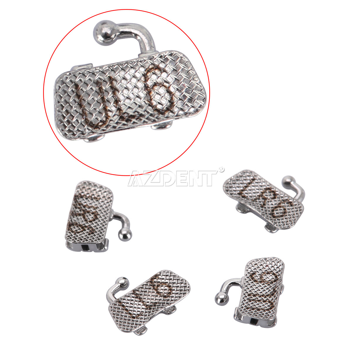AZDENT Dental Orthodontic Bondable 1st Roth/MBT/Edgewise .022″ Buccal Tube Conv