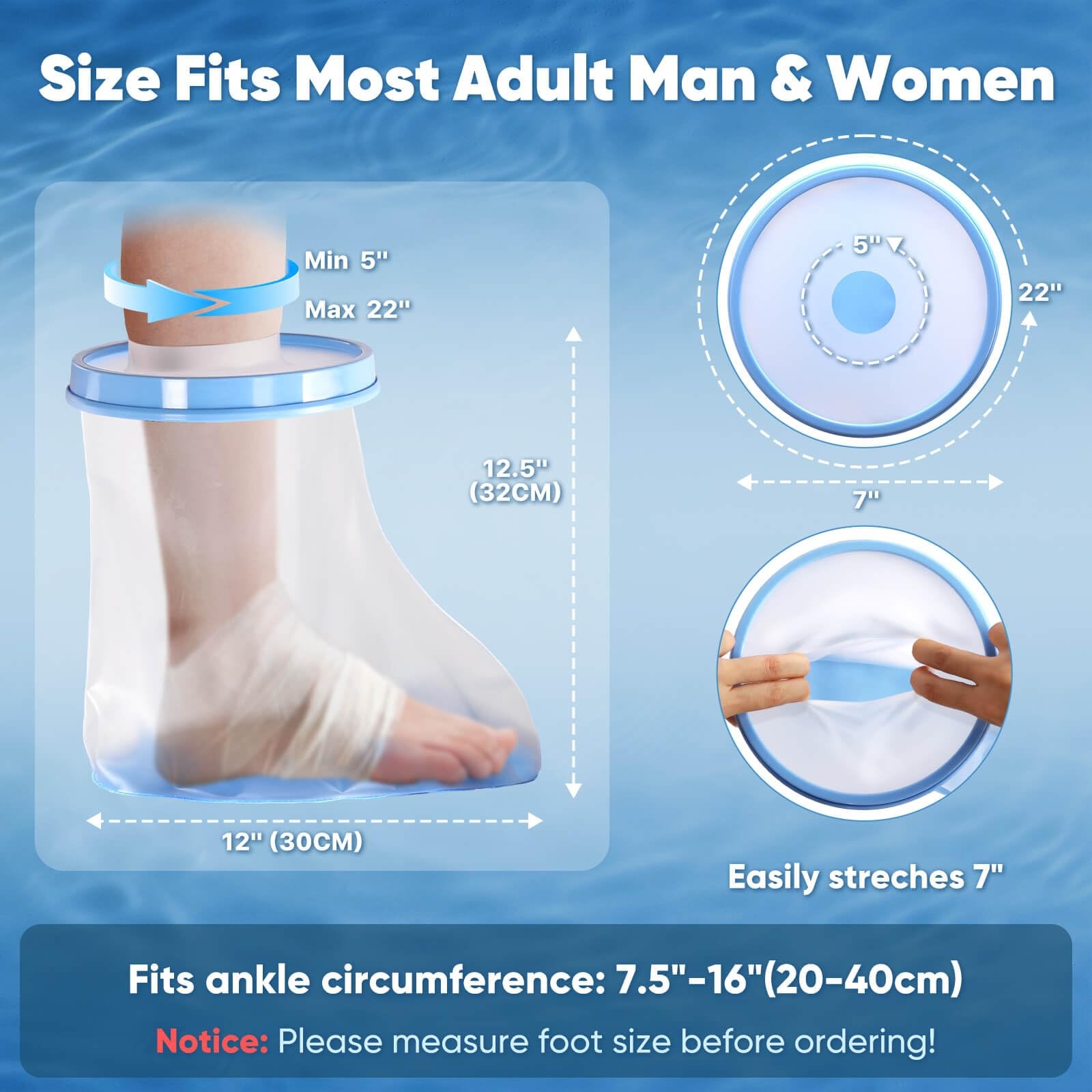 Fxdunjr Waterproof Foot Cast Cover for Shower Adult New-Foot & Ankle
