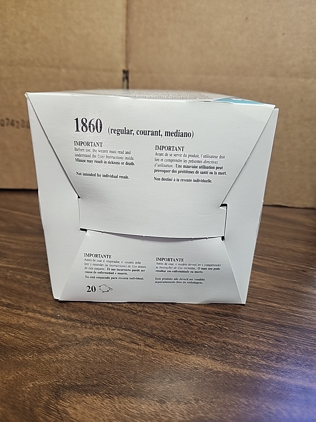 NEW 3M 1860 N95 NIOSH MASK pack of 20 regular latex free surgical medical
