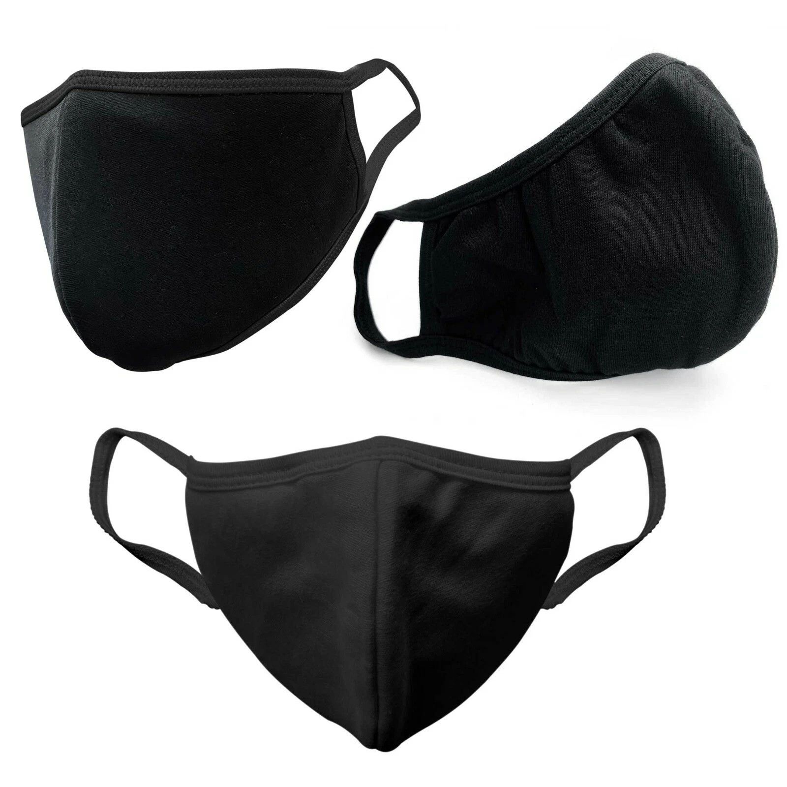 10-Pack Adiyy Black Cotton Face Masks – 2-Ply Reusable & Washable – Unisex Adult