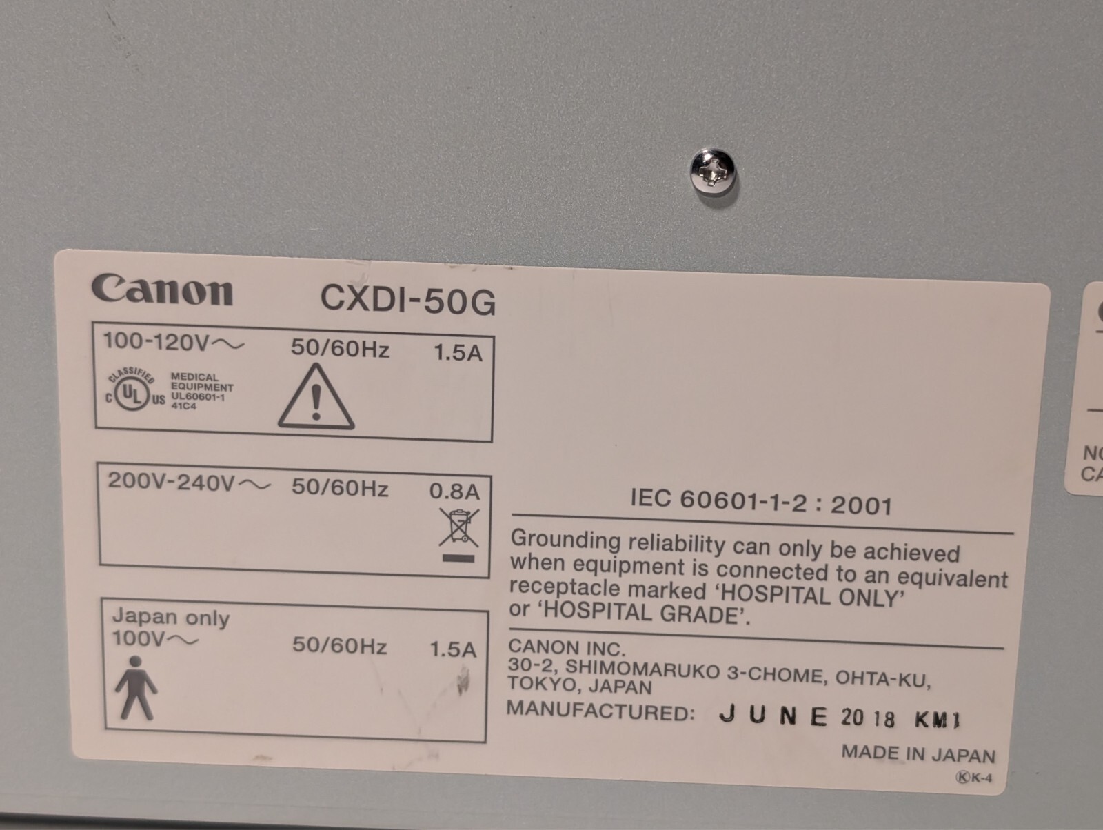 Canon CXDI-50G 07008944 Cassette Power Box UNTESTED Free Returns