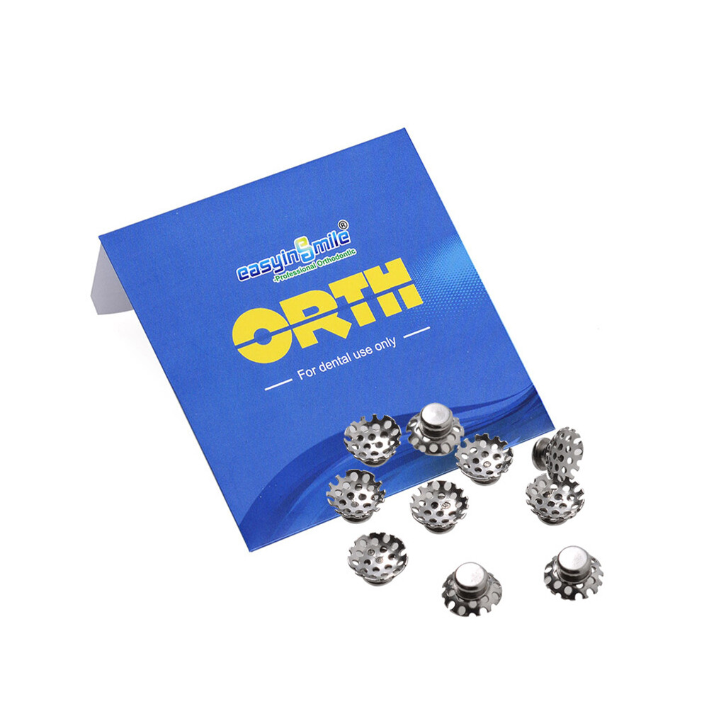 10Pc Dental Orthodontic Lingual Buttons Round MIM Mesh Base Bondable EASYINSMILE
