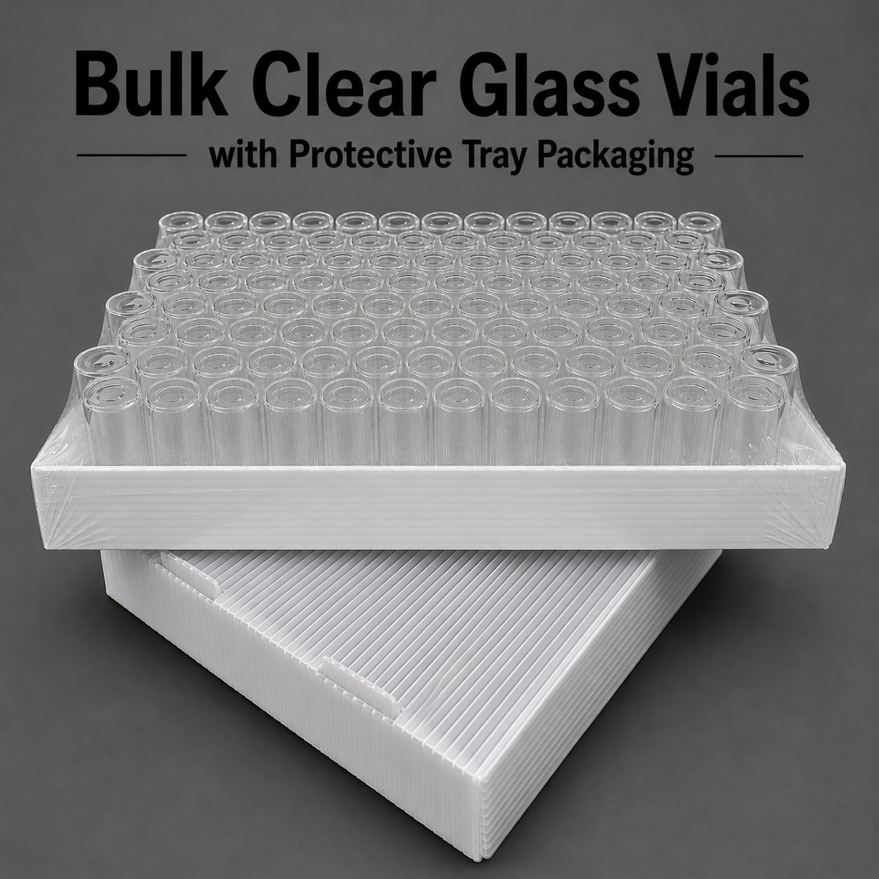 4000ps 10ml Clear Glass Headspace Vials Aluminum Crimp Caps 20mm Beveled Edge GS