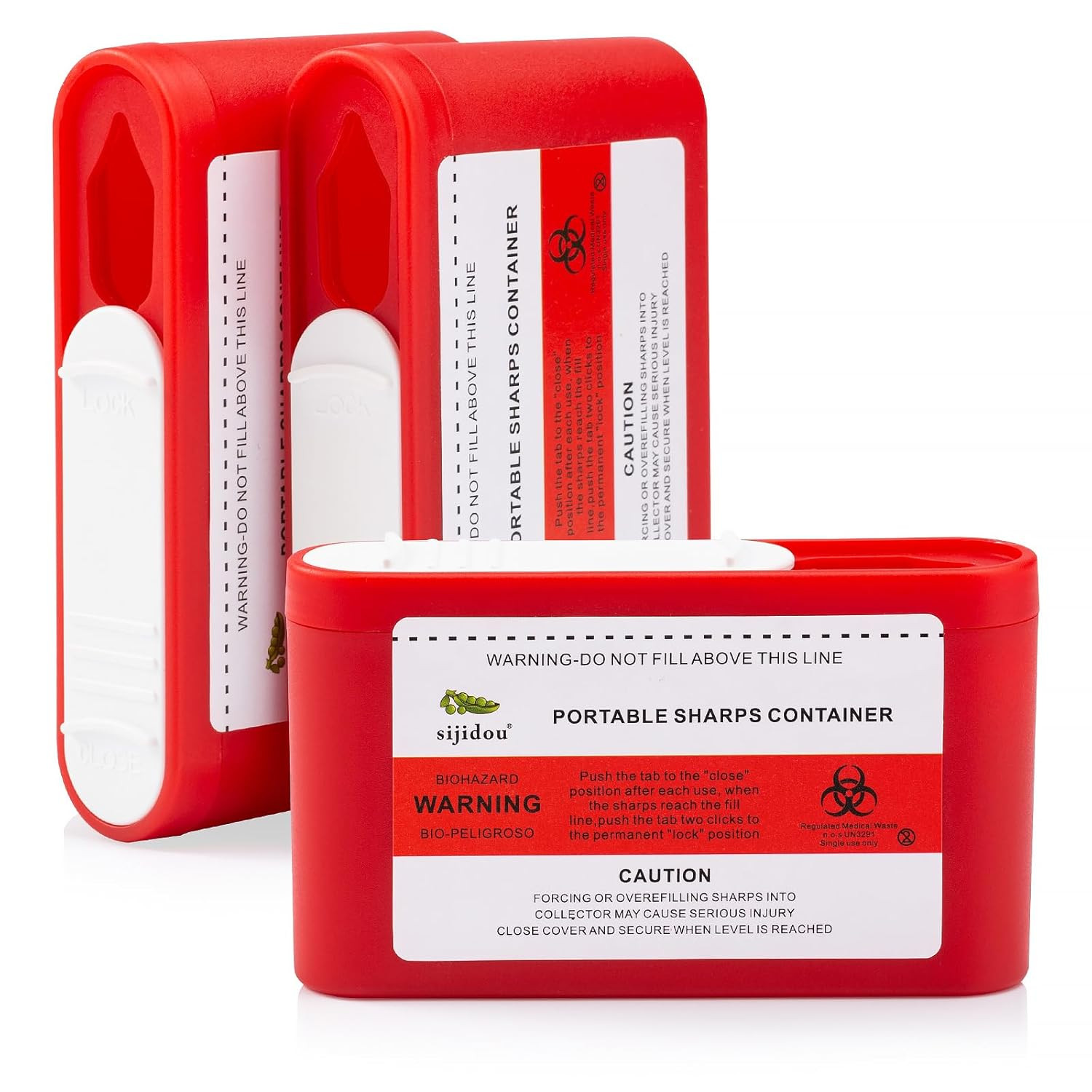 3 Pack Portable Sharps Container for Travel and Home Use,Pocket Travel Sharps Di