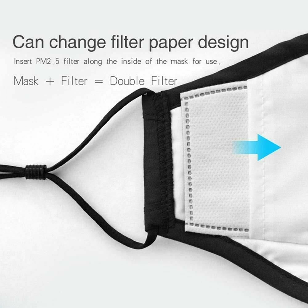 Reusable Mouth Cover Washable Cloth Cotton Face Mask 2 PM 2.5 Carbon Filters