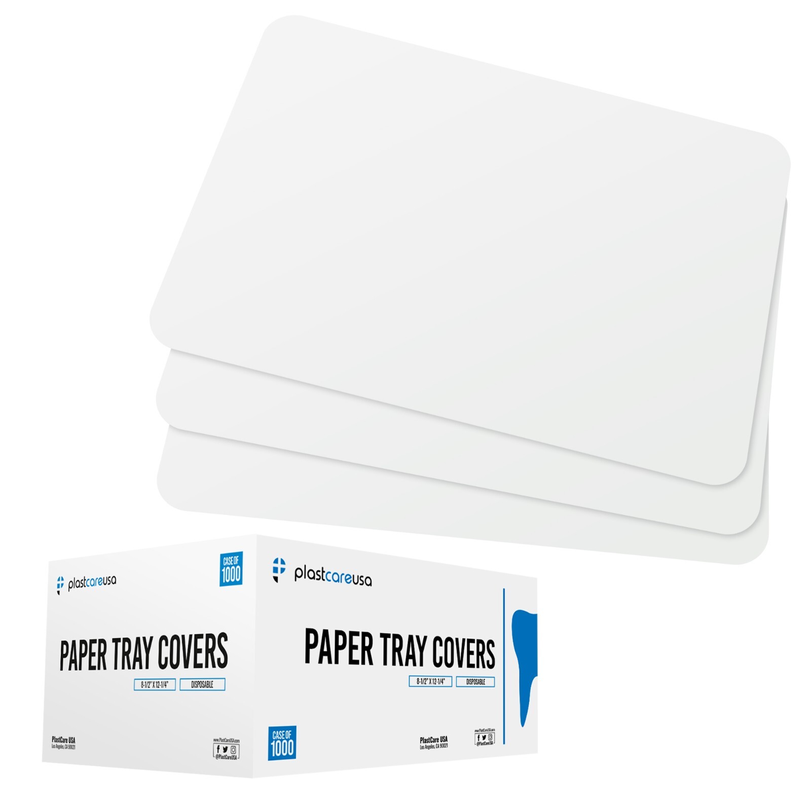 White Paper Dental Tray Covers for Size “B” Trays 8.25 “x 12.25”, (Case of 1000)