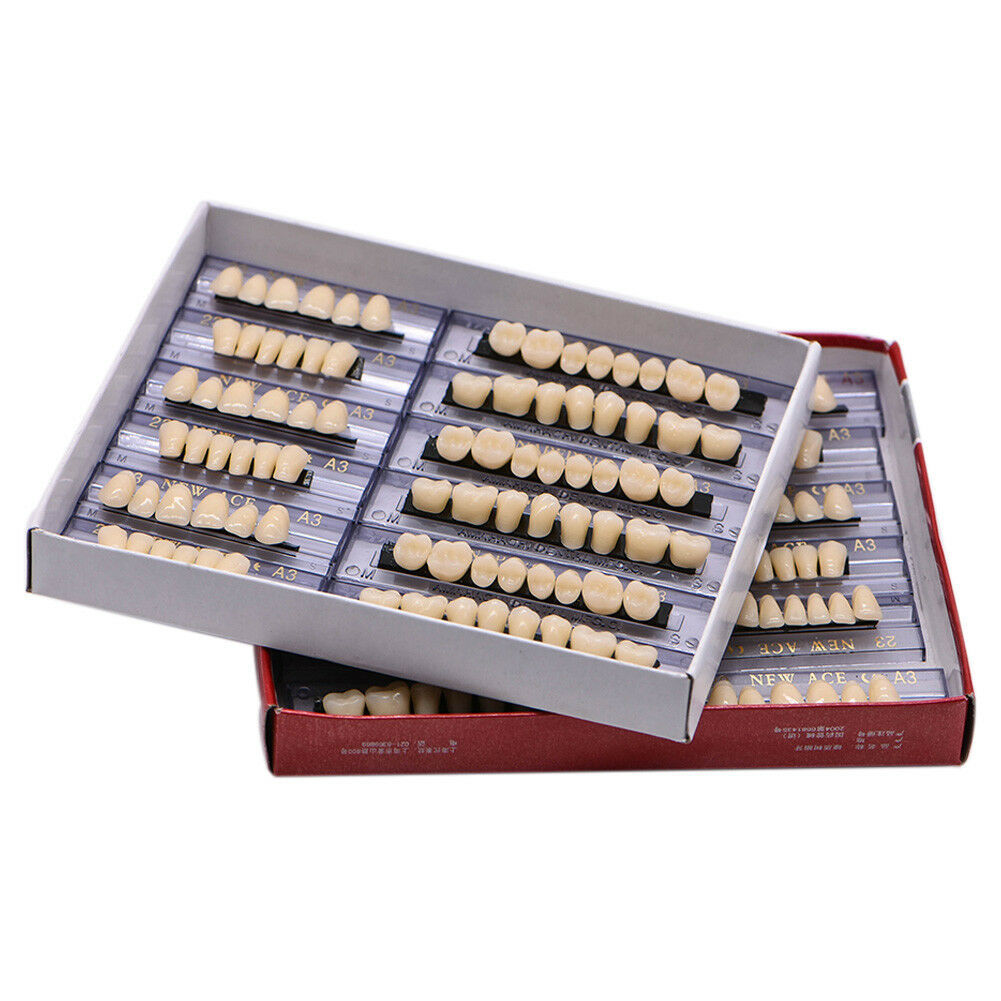 168pcs Acrylic Resin Denture 23#A3 Shade Dental Teeth Upper Lower Full Set Tooth