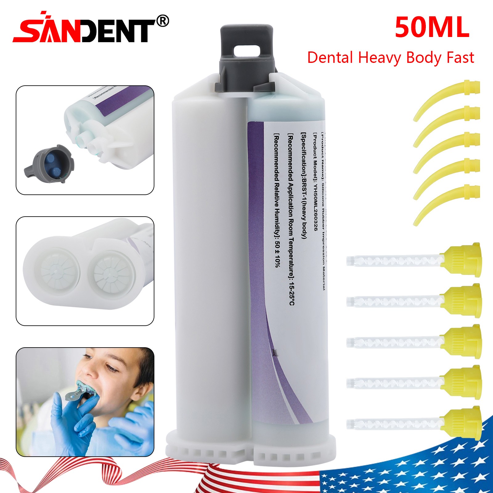 Dental Heavy BODY Fast Set VPS PVS VPS Impression Material 50ML Cartridge Packs