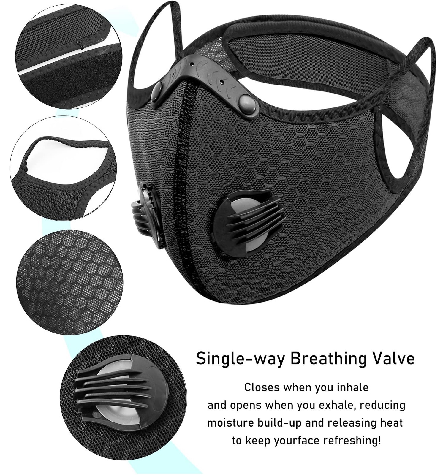 Dust Face Mask Anti-Fog Outdoor Cool Sports Mask Reusable Face Protection (Wine)