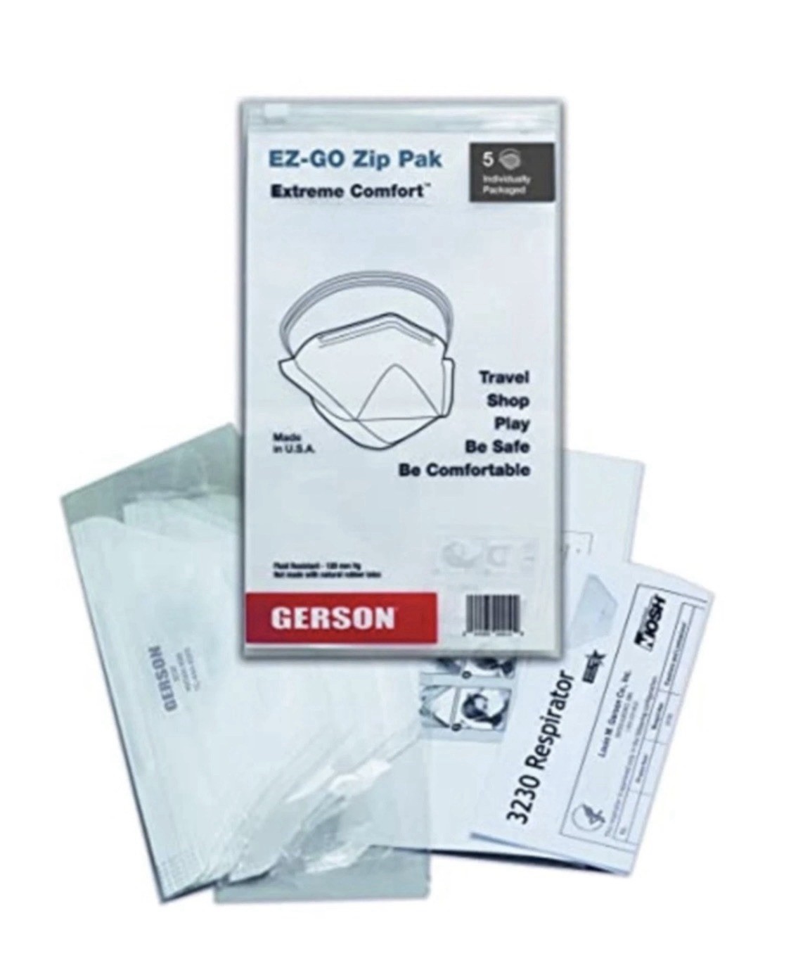 N95 Pouch Respirator (3230), NIOSH-Approved, Made in U.S.A., One-Size, 50 Res…