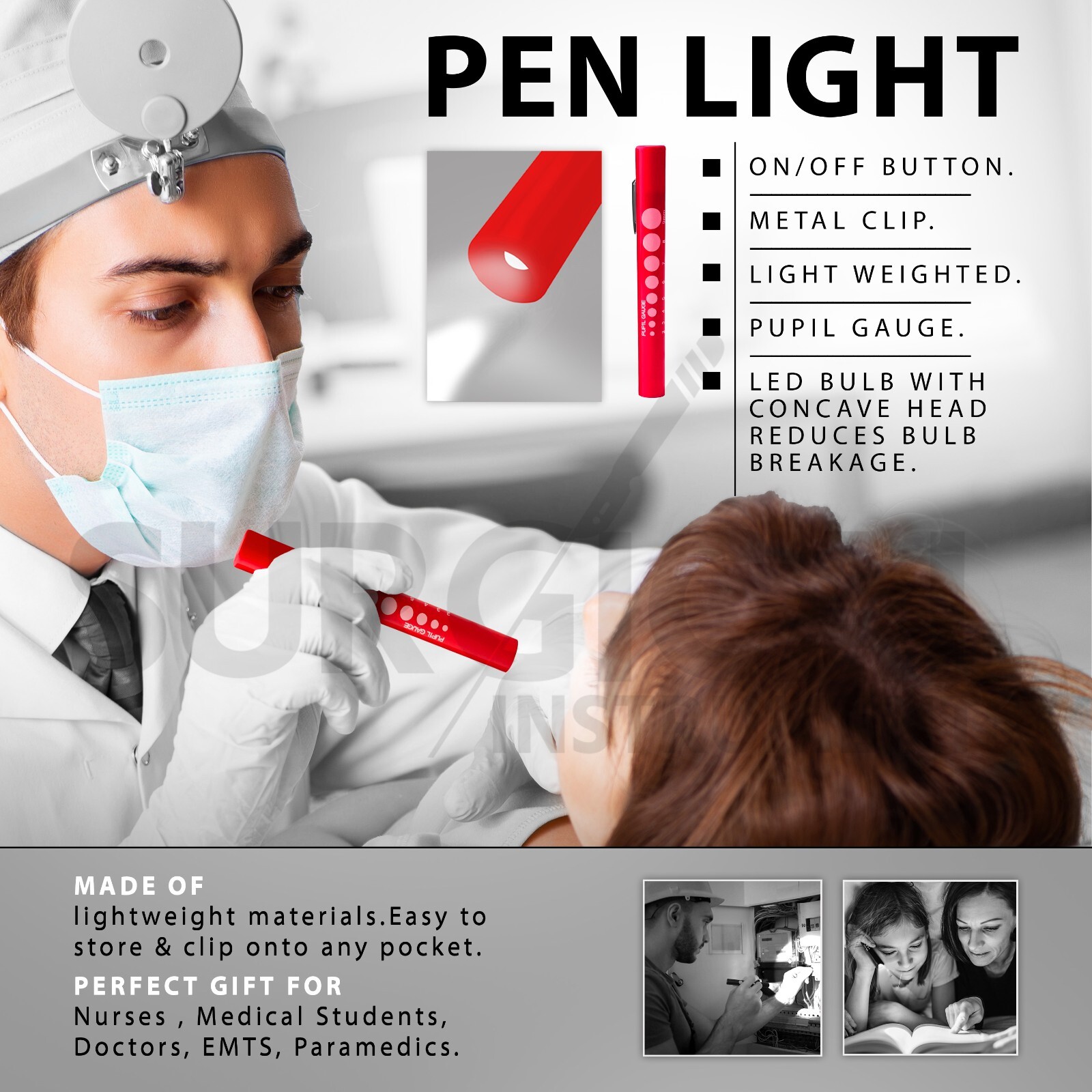 35 pcs Disposable Penlights Diagnostic ENT Emergency Medical – Assorted Colors