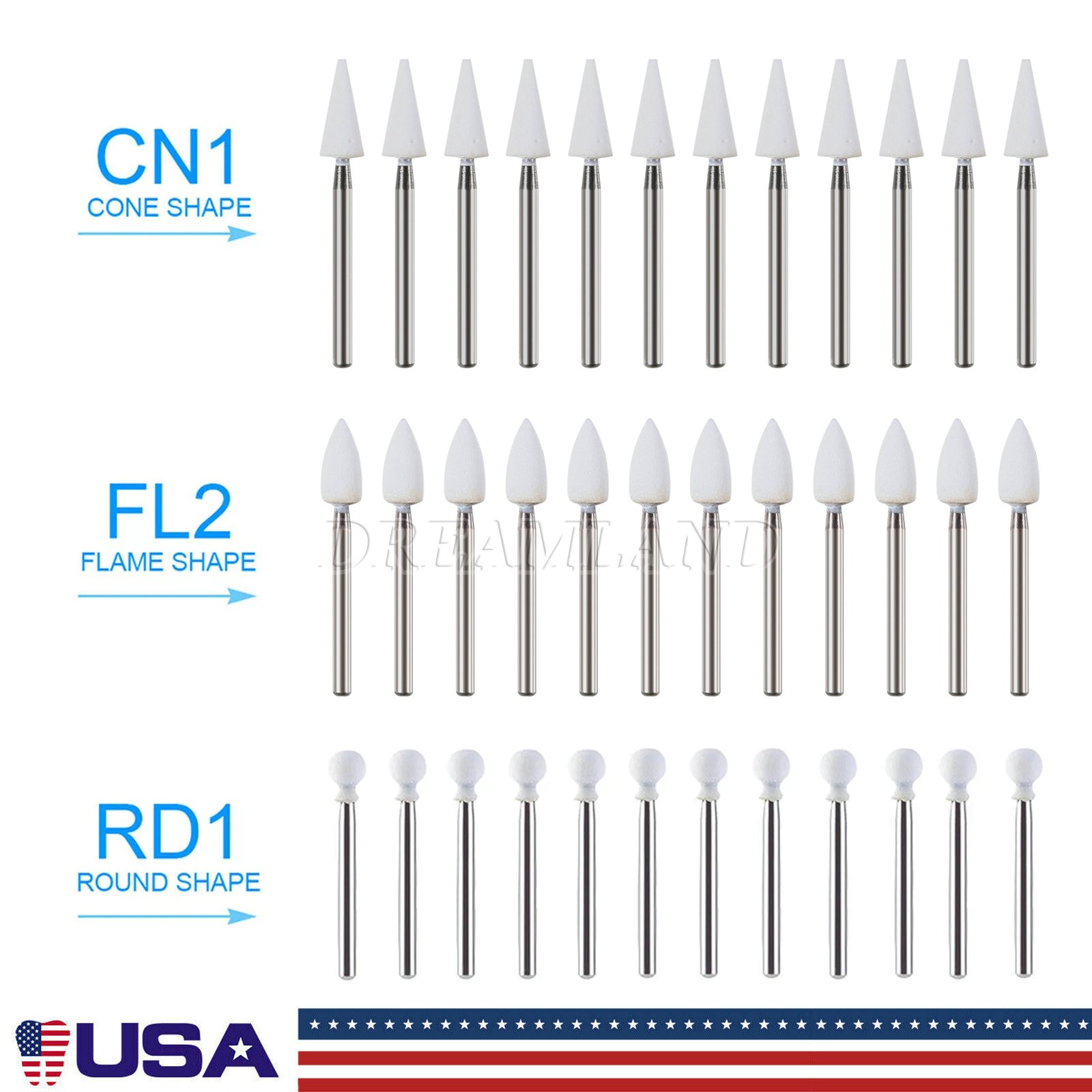 Dental Trimming&Finishing Carbide Burs 7901/7406/7404/1958 / FG Aluminum Oxide