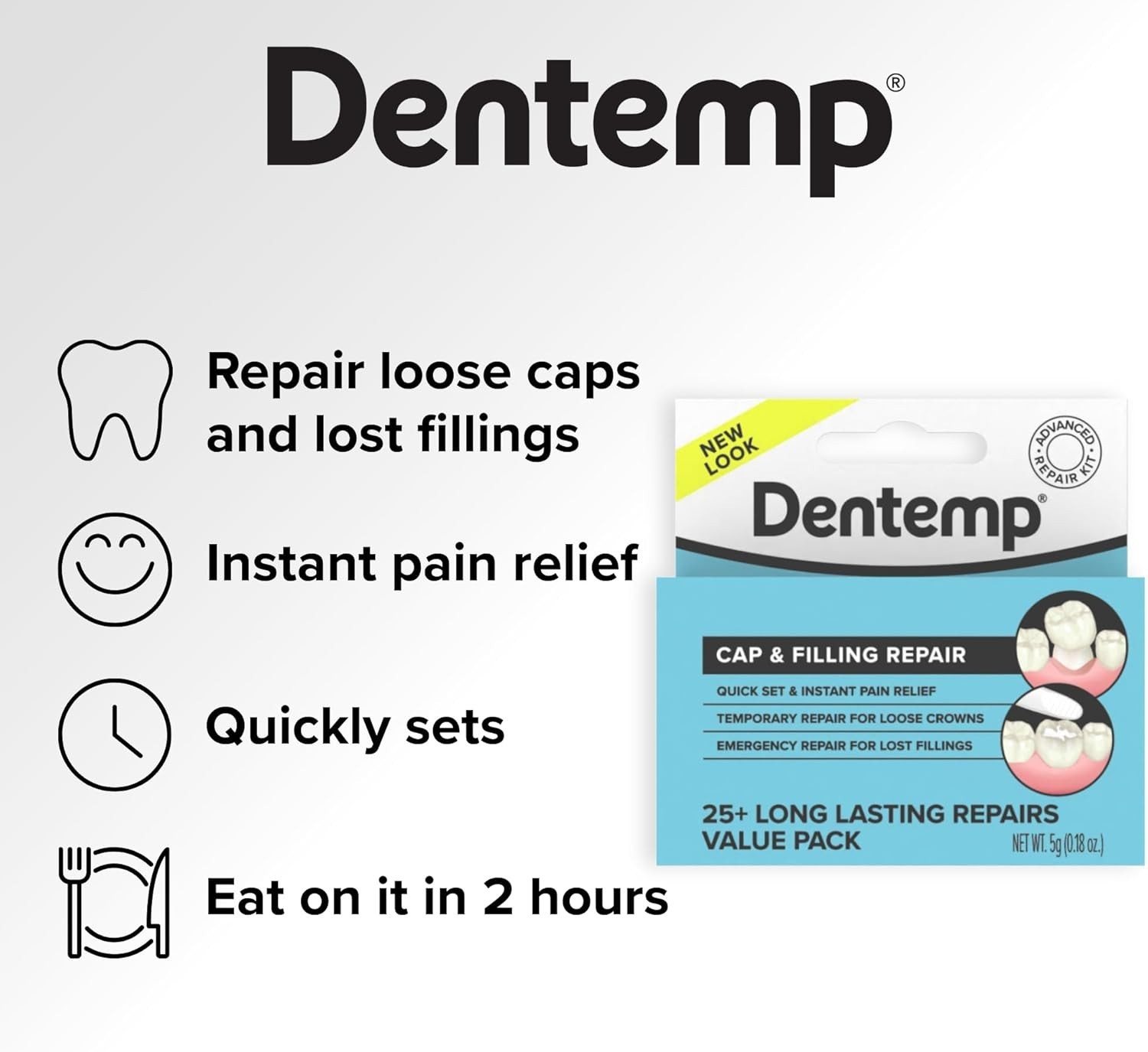 Maximum Strength Dental Repair Kit – Instant Pain Relief for Lost Fillings