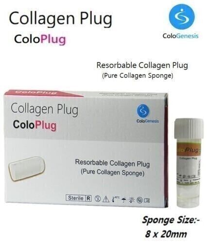 5 Collagen Plug Colo Plug Sterile Sponge 8 X 20 mm Dental Fresh stock