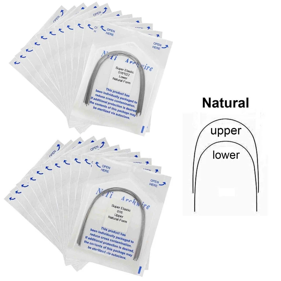 Dental Orthodontic Arch Wire Niti Super Elastic Round Rectangular Ovoid Natural