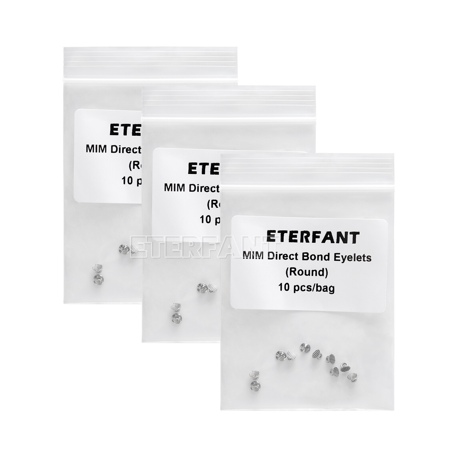 10PCs ETERFANT Dental Ortho Lingual Button Bondable MIM Direct Eyelet Round Base