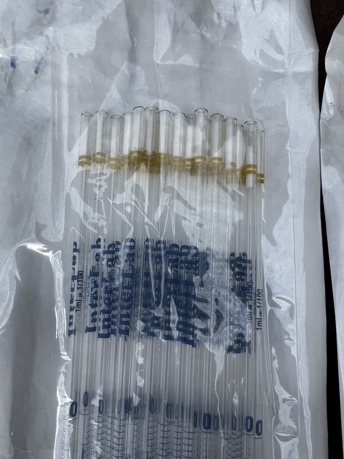 Lot Of 172 Interlab 1mL 1/100 Disposable Serological Pipettes